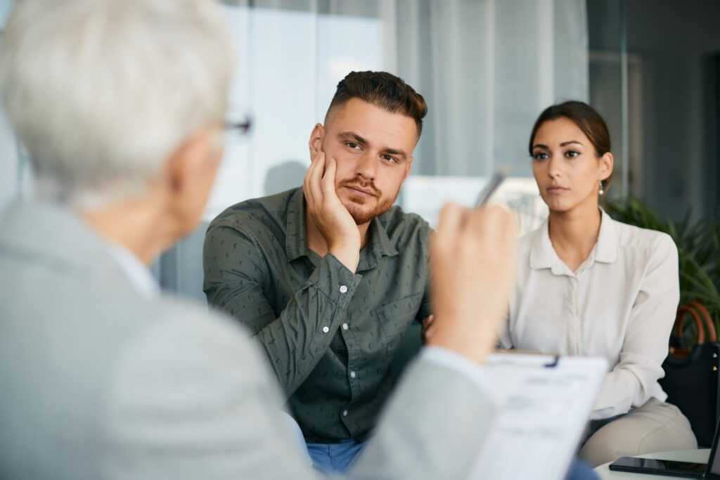 young couple in counseling session