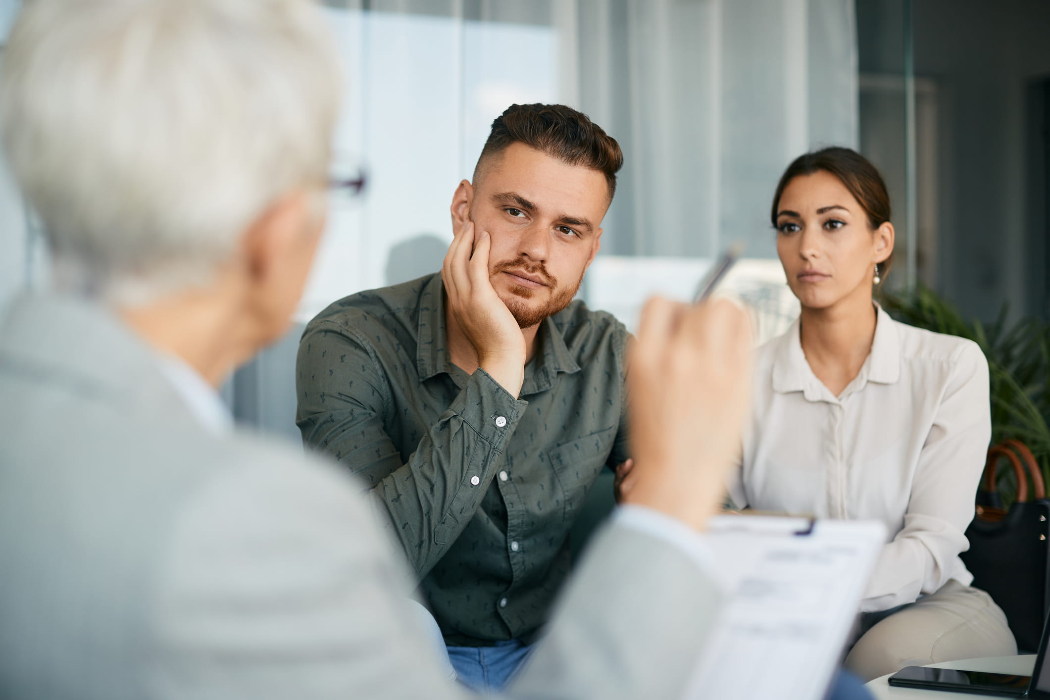 young couple in counseling session